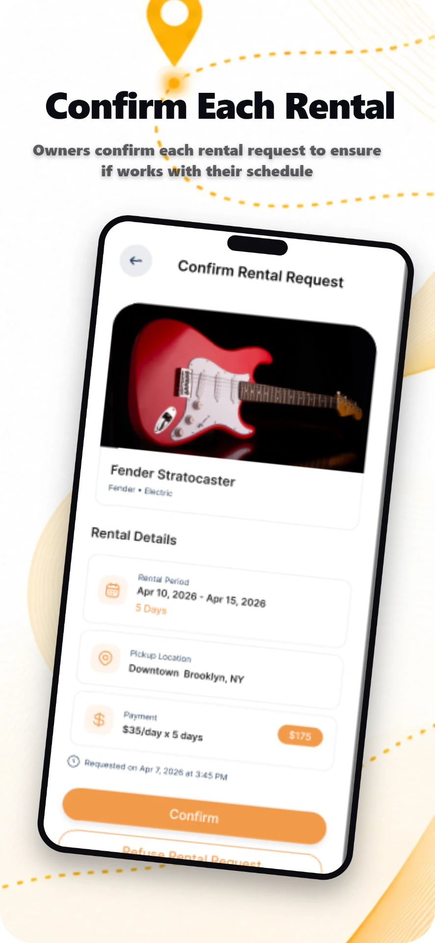 Storyboard screenshot 5: Confirm Each Rental